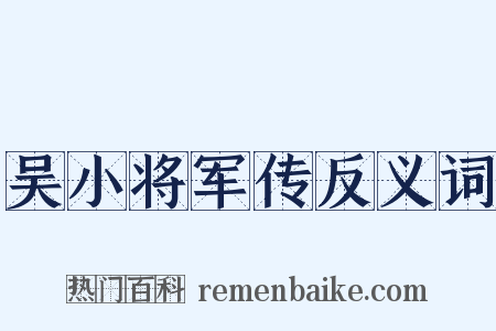 吴小将军传反义词是什么意思的图片